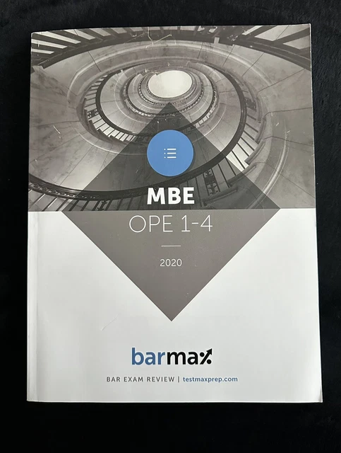 2020 BARMAX BAR Exam Review MBE Practice Questions OPE 1 - 4 and ...