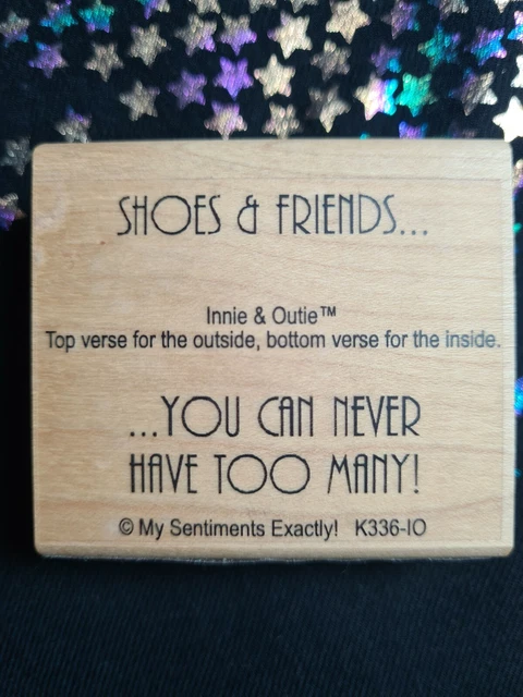 Craft Stamp Block Shoes Friends Sentiment 5.7 x 5.7 cm Card Making Scrapbook