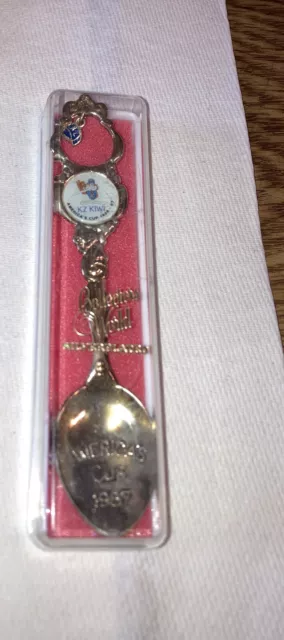 Collectors World Americas Cup 1998 Spoon 4.5"  EZ Kiwi , New  Zealand, w/Case