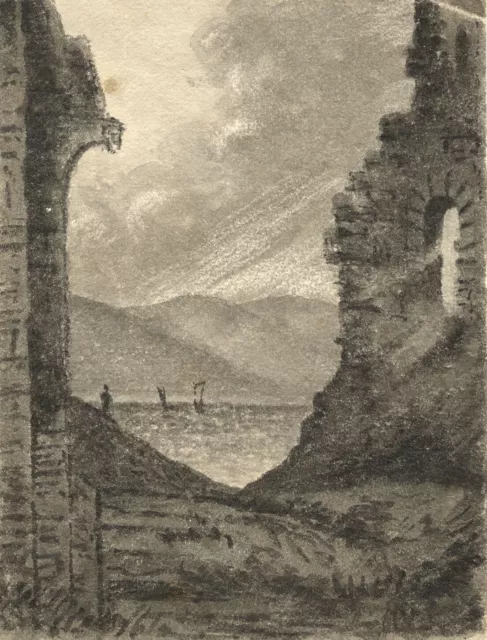M.C. Baines, View from Scarborough Castle – early 19th-century watercolour