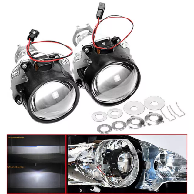 2x 2.5" Car Bi-xenon HID Projector Halo Lens Headlight Bulbs H4 H7 Retrofit RHD 2