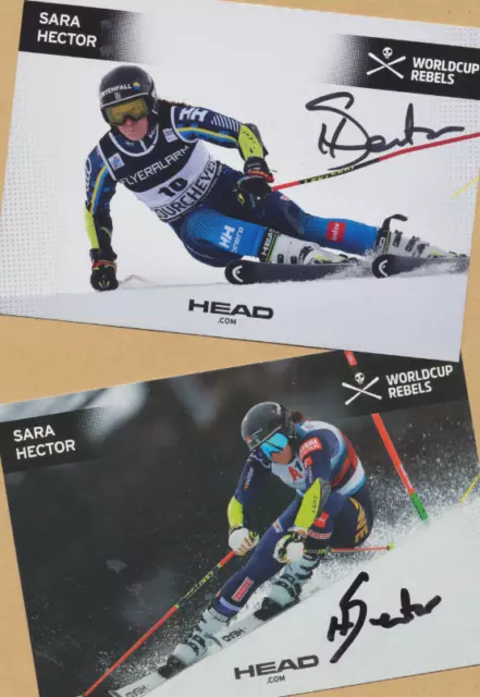 Sara HECTOR  (2) 2 TOP - Autogramm Bilder - Print - Copys + SIGNIERTE SKI WM AK