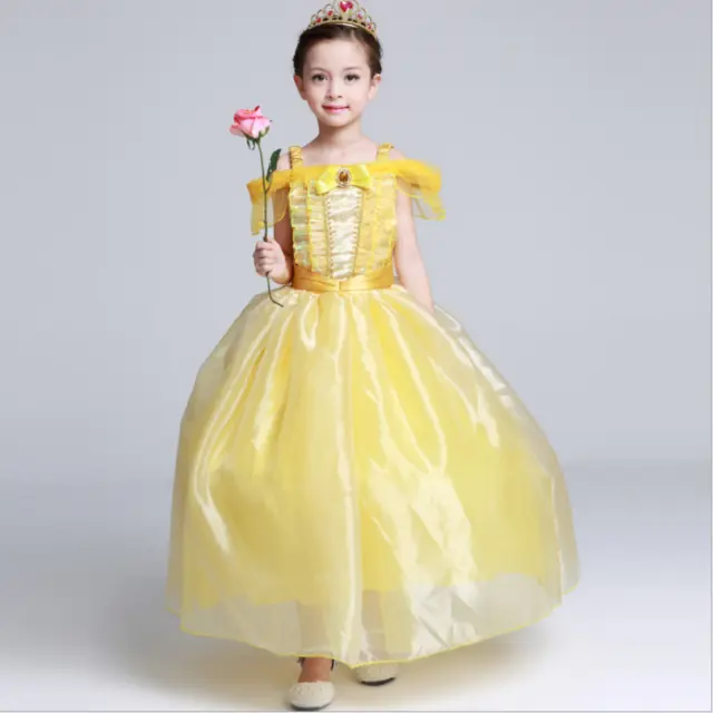 2020 Beauty& the Beast Princess Belle Childrens Girls Fancy Dress Costume Outfit