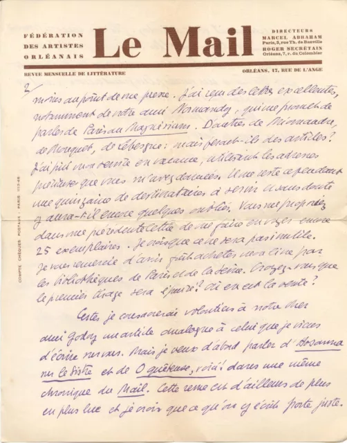 LETTRE AUTOGRAPHE de PAUL JAMATI A JEAN ROYERE (20/04/1928) 4 pages 3