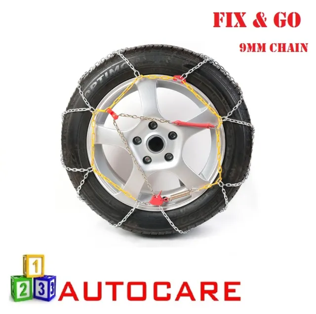 9mm Snow Chains 14" 185/80-14 To 17" 215/45-17 2 Pack Size 8 Sizes in Details