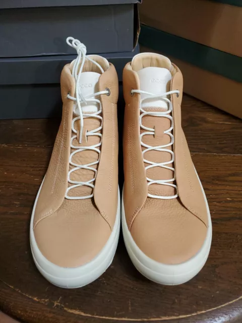 ECCO Kinhin High Top Tan Sneakers Shoes Womens US 10-10.5 / Mens 8.5 EU 41 NIB 3