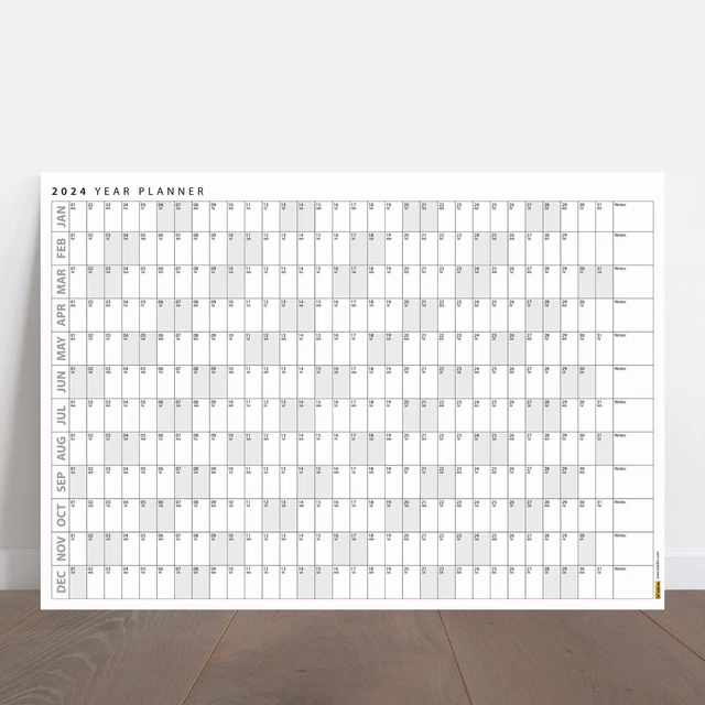 GREY COLOR 2024 Wall Planner, 2024 Wall Calendar, 2024 Year Planner