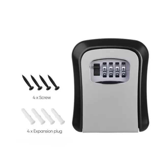 4 DIGIT KEY Safe Lock Box Combination Wall Mount Security Storage Case
