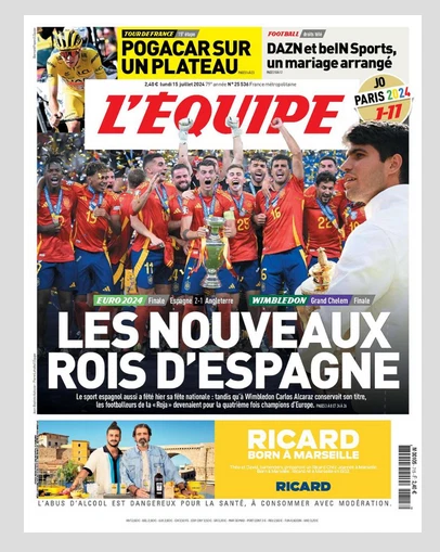 L'Equipe Du 15 Juin 2008 – Euro France-Pays-Bas 1-4 – Villa – Édition Originale