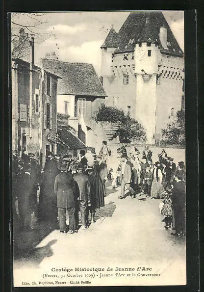 CPA Nevers, Cortège Historique de Jeanne d´Arc 1909, Jeanne d´Arc et le Gouvern