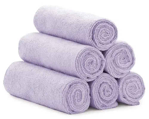Microfiber Gym Towels for Sweat, Yoga Sweat Towel for Home Gym, 6 Pack Purple