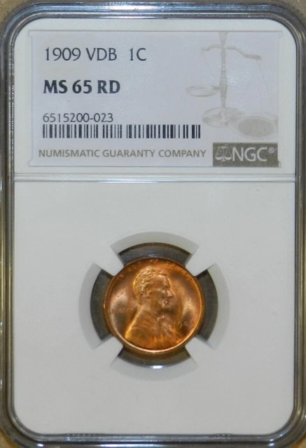 1909 P VDB Lincoln Cent MS65 RD NGC BU Unc Red Wheat Penny [219]