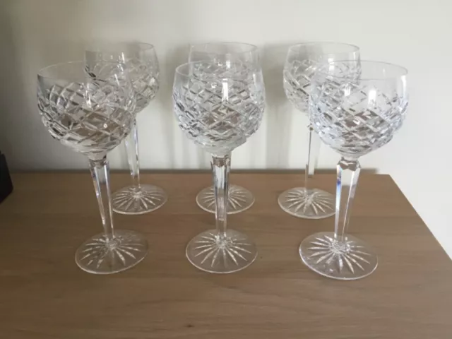 Waterford Crystal - Tyrone cut - hock glasses x 6 excellent used condition