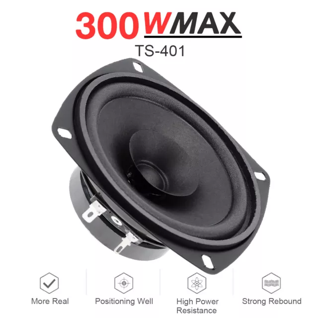 1PC 4"  300W 60Hz-20kHz Car Coaxial Speaker Vehicle Door Auto Audio Music Stereo