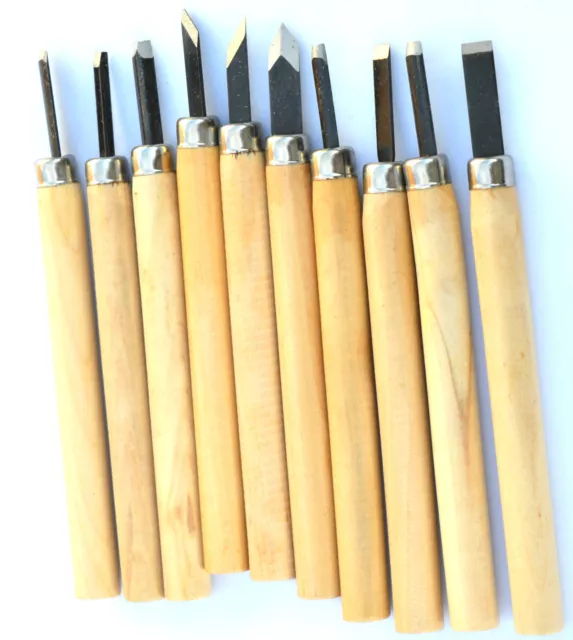 Mini Wood Carving Chisels Tools Set Hobby Woodwork 10 Set Assorted