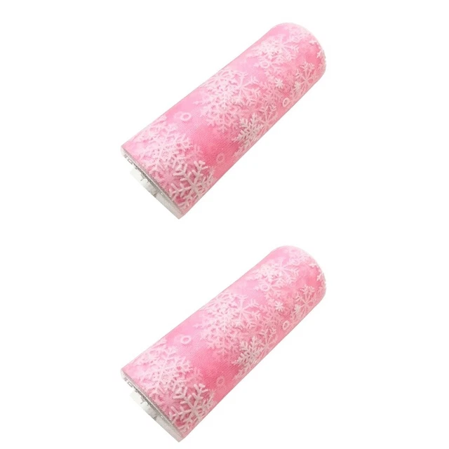 2 stücke 15 cm 10 yards Weihnachten Schneeflocke Tüll Rolle Glitzernde Organza