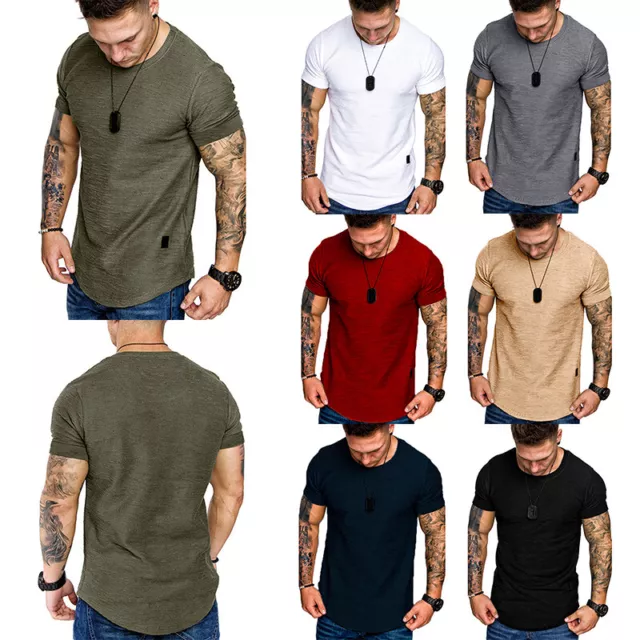 Top Fitness Da Uomo A Maniche Corte T-Shirt Top Sportivi Magliette Da ☆