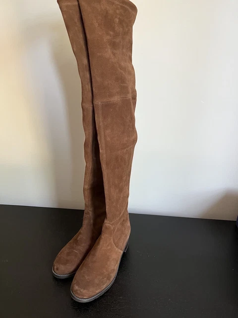 Stuart Weitzman Midland Walnut Suede Over The Knee Thigh Boots 6 Worn Once Rcpt