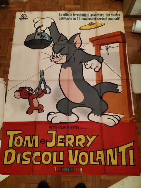 MANIFESTO POSTER MOVIE CINEMA TOM E JERRY DISCOLI VOLANTI CARTOONS MGM 4f