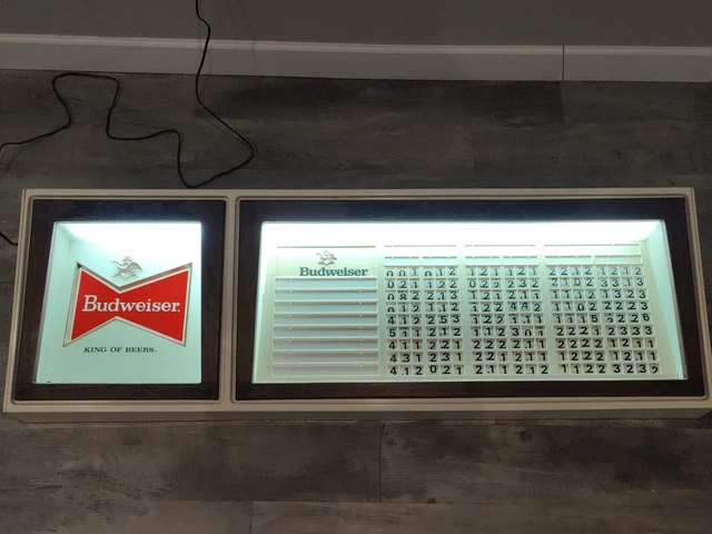 VINTAGE BUDWEISER BEER  price board letter SIGN BAR DECOR 52" x 16"