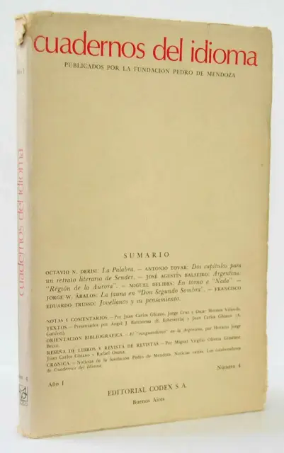 Cuadernos del Idioma. Revista de Cultura y Pensamiento. Año I Nº 4