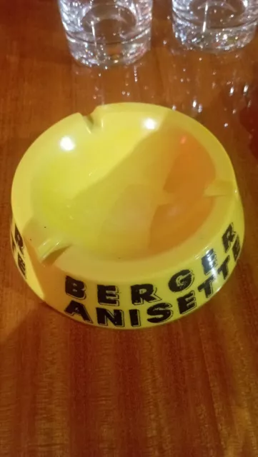 Cendrier Publicitaire Berger Anisette, Jaune, Superbe État