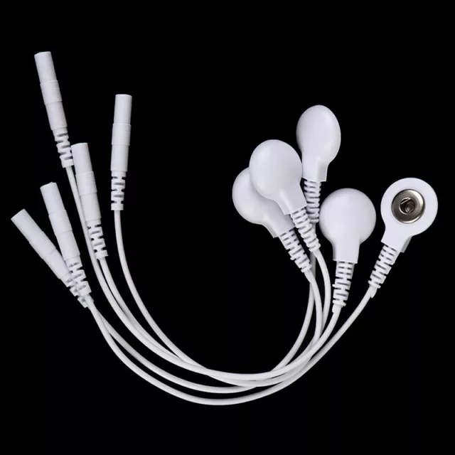 5Pcs 3.5mm Plug Massager Machine Adapter Tieline Short Cables Electrode Wi*SO