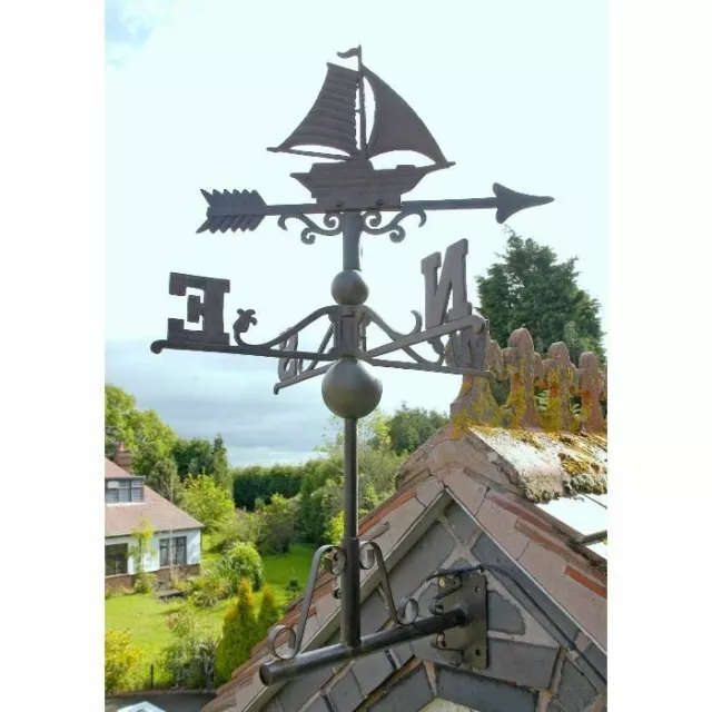 USED Ex-Display Rustic Cast Iron Sailboat Weathervane / Wind Vane