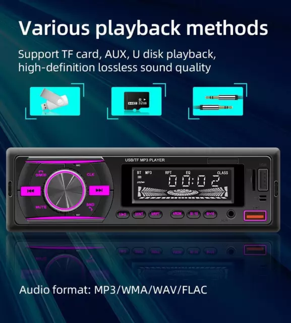 Car Audio Radio LCD Screen W/Remote Controller MP3 Player Bluetooth FM Stereo
