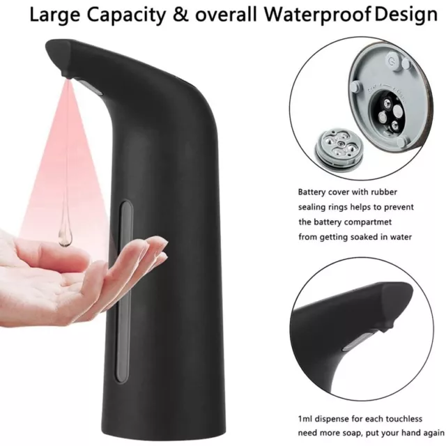 3X(Black Auatic Soap Dispenser Touchless, Auto  Dispenser for Kitchen Bathroom 4 2