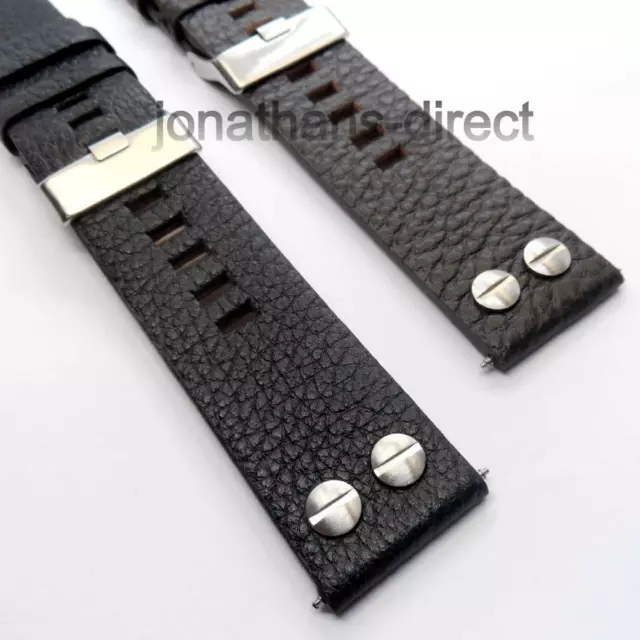 LEATHER WATCH STRAP Diesel TW Steel Studded Riveted 22mm 24mm 26mm Black Brown