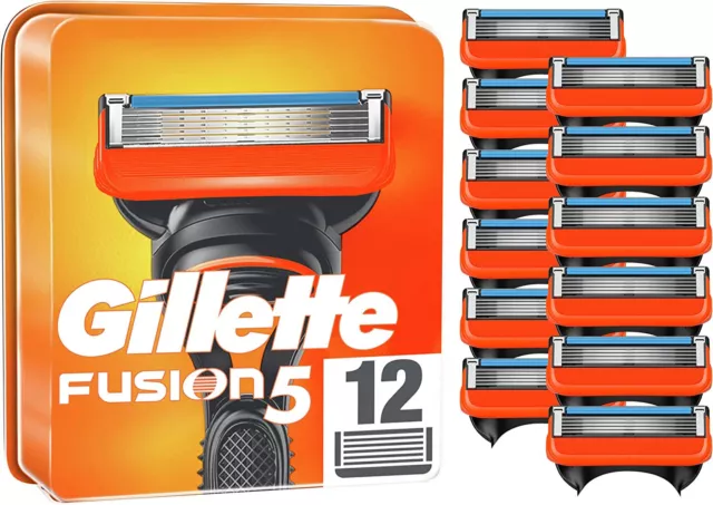 Pack 12 Lames GILLETTE "Fusion 5" Pour de Rasoir Homme Gilette ORIGINAL