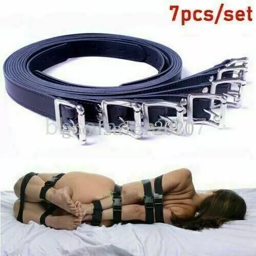 7pcs-Set-Lockable-Harness-Slave-PU-Leather-Straps-Full-Body-Bondage-BDSM-Belts