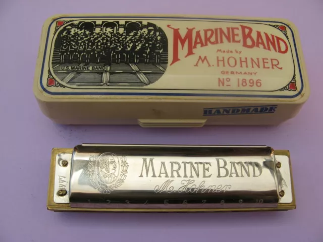 2344* harmonica M.HOHNER marine band N°1896  ancien avec étui d'origine