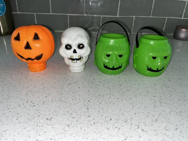 Vtg Frankenstein Mini Bucket Blow Mold Candy 1990s Container Halloween Hilco