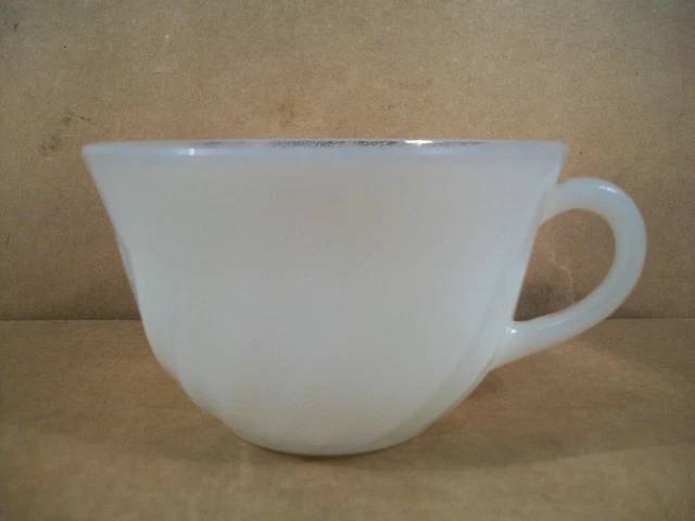 VINTAGE FIRE KING Oven Ware #27 ~ White Opalescent Coffee/Tea Cup ~ 2 1/2"  Tall $18.05 - PicClick CA