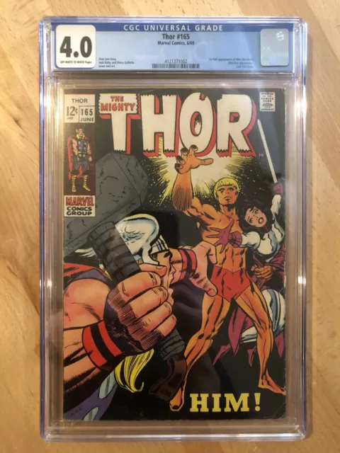 The Mighty Thor 165 CGC 4.0 OW/W Pages Marvel 1st App Adam Warlock HIM GOTG 3