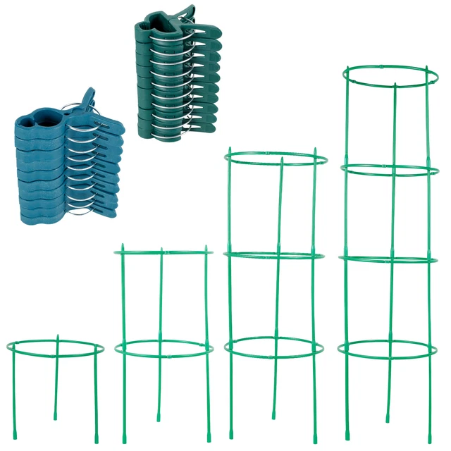 64Pcs Plant Support Cages Plastic Tomato Clips Trellis Clips Garden Vine  TH