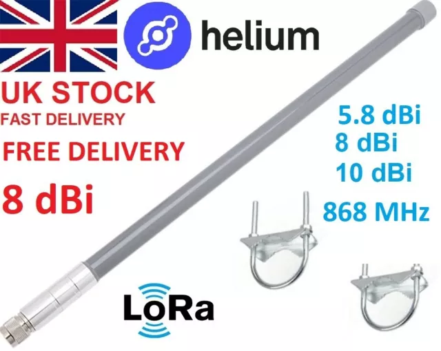 8dBi 868MHz LoRa Helium  N-Male Omni Fiberglass Aerial Antenna BOBCAT RAK NEBRA