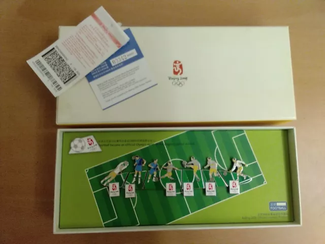 Beijing Olympics 2008 Football Pin Badges Complete Set, Boxed Number 342 Bnib