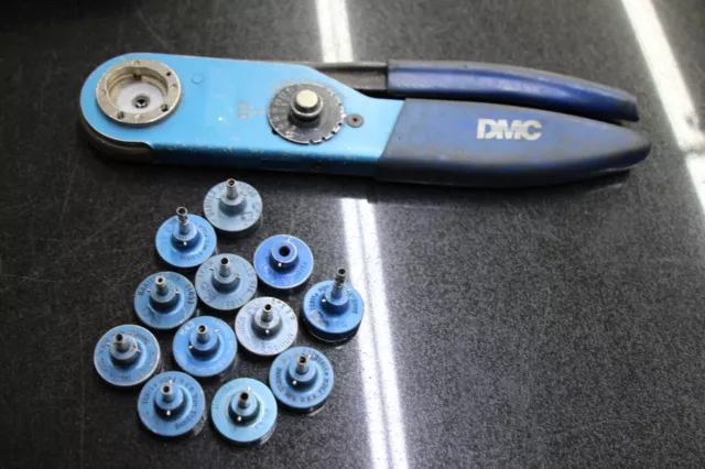 DMC Daniels AFM8 M22520/2-01 Aviation Crimp Tool Crimper W/ attachments