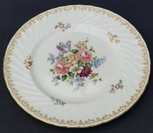 Vintage Crown Staffordshire Floral Cake / Sandwich Plate Englands Bouquet. 2