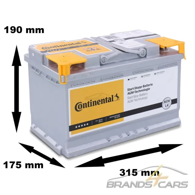 CONTINENTAL AUTOBATTERIE 12V STARTERBATTERIE 80Ah 800A AGM L4 MIT START STOP 2