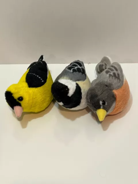 Audubon Birds K&M International Wild Republic Realistic Bird Chirp Plush Lot Set