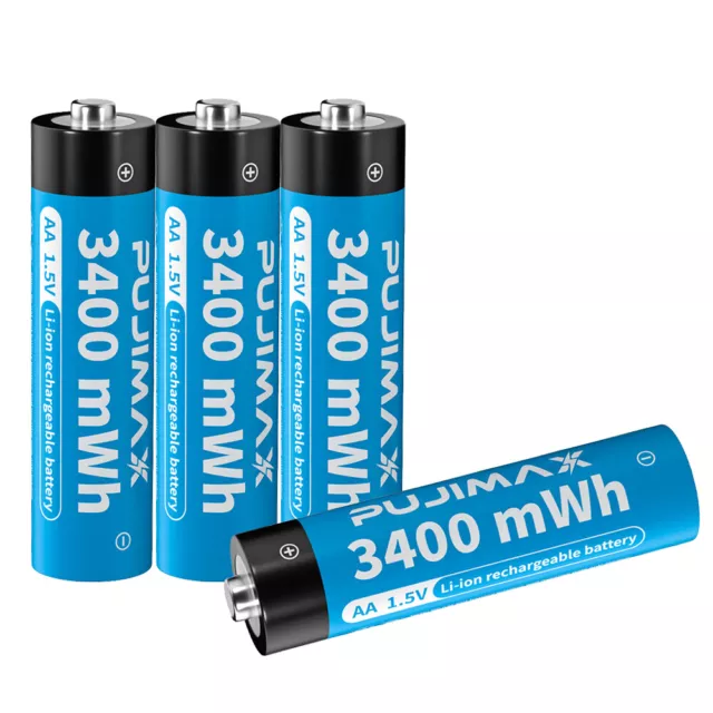 1.5V AA AAA Batterien Wiederaufladbare Lithium Akku Li-ion Akku Ladegerät LOT