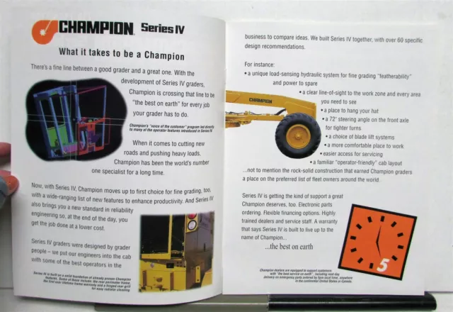 1995 Champion Series V 710 710 716A Road Motor Grader Construction Sale Brochure 3