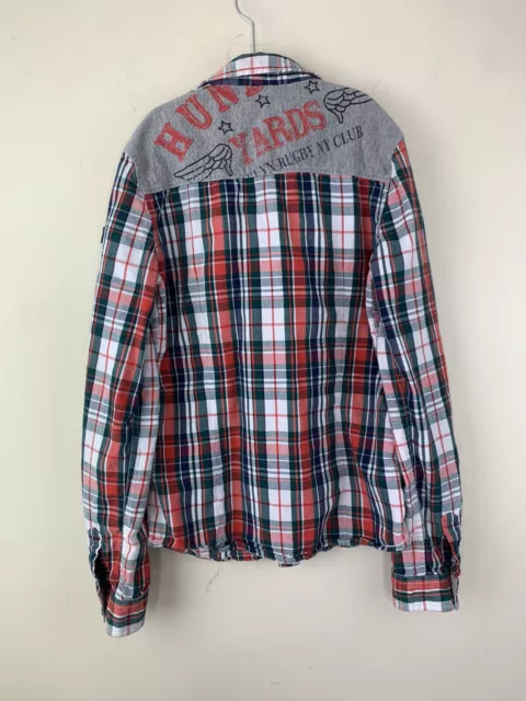 IKKS Boy’s Size 12 / 150 Plaid Snap Front Long Sleeve Shirt