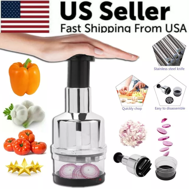 Vegetable Fruit Salad Onion Garlic Food Hand Chopper Cutter Slicer Peeler Dicer