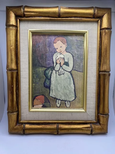 Pablo Picasso  "Child With A Dove"  Vintage Print Professionally Framed