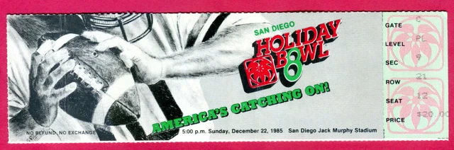1985 Holiday Bowl Football Ticket Stub-Arizona State/Arkansas